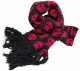 Spooky Set | Scarf - Beanie and Gloves - black base with red Skull
