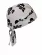 Bandana Cap White with Black Skulls