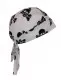 Bandana Cap White with Black Skulls