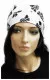 Bandana Cap White with Black Skulls