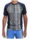Blue Unisex T-Shirt Snake Skin - Beige