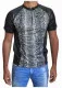 Black Unisex T-Shirt Snake Skin - Beige
