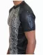 Black Unisex T-Shirt Snake Skin - Beige