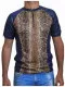 Blue Unisex T-Shirt Snake Skin - Brown
