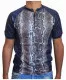 Blue Unisex T-Shirt Snake Skin - Grey