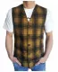 Tartan Waistcoat Yellow Square Pattern