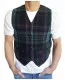 Tartan Waistcoat Blue Square Pattern