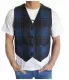 Tartan Waistcoat Square Pattern Blue