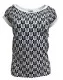 Girlie Top Skulls Chess Pattern White