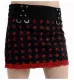 Gothic Mini Skirt Skulls & Crosses Red