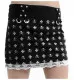 Gothic Mini Skirt Skulls & Crosses White