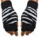 Fingerlose Handschuhe Zebra Weiß