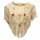 Fringed Vest Beige with Beads
