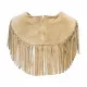 Fringed Vest Beige with Beads