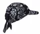 Bandana Sun Cap Black Skull Paisley Pattern
