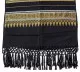 Scarf with fringes golden pattern
