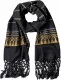 Fringed Scarf with golden pattern