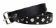 Leather belt with loop & flat studs 4cm width