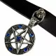 Pentagram Leather Collar - blue stones