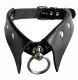 Faux Leather Gothic Collar With Ring