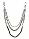 3 row trouser chain black / silver