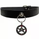 Halsband Pentagramm - rote Steine