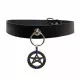 Halsband Choker Pentagramm - blaue Steine