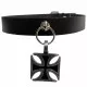 Leather Collar Choker - Iron Cross
