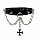 Leather Collar Choker Killer Studs & Iron Cross