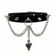 Leather Collar Choker Killer Studs & vintage Arrowhead