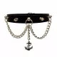 Leather Collar Choker Killer Studs & Anchor
