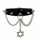 Leather Collar Choker Killer Studs & Star of David
