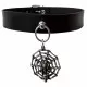 Leather Collar Choker Spider & Skull