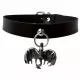 Leather Collar Choker Skull Bat