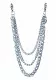 3 row trouser metal curb chain in silver color