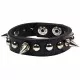 Leatherette wristband with spikes and round studs