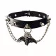 Leather Collar Choker Bat & Killer Studs