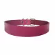 Leather Collar Choker In Magenta