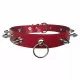 Red Killer Studded Leather O-Ring Collar Choker
