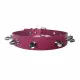 Leather Choker Killer Studded In Magenta