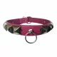Pyramid Studded O-Ring Choker In Magenta
