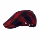 Classic Red Black Plaid Newsboy Cap