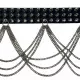 Killer Stud Leather Belt 3 Row with Chainfringe