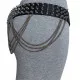 Killer Stud Leather Belt 3 Row with Chainfringe
