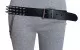 Killer Stud Leather Belt 3 Row with Chainfringe