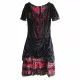 Gothic Grunge Tartan Dress with Zipper and Lace
