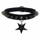 Halsband Choker Killernieten mit Pentagramm Anhänger Schwarz