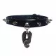 Black Leather Choker with Killer Studs & Eagle Pendant