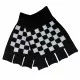 Fingerless Gloves With Checkerboard Pattern