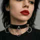Leather Collar Choker O Rings